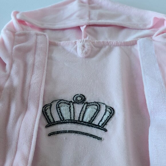 JUICY COUTURE PINK/BLACK TERRY BLING TRACKSUIT HOODIE | LOGO DETAIL |SZ M/L - Picture 4 of 11